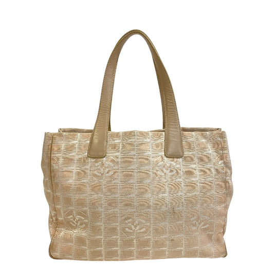 CHANEL Tote Bag canvas beige New travel line Tote MM