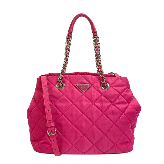 PRADA Tote Bag 1BG740 Nylon Fusha pink Tessuto Impuntu