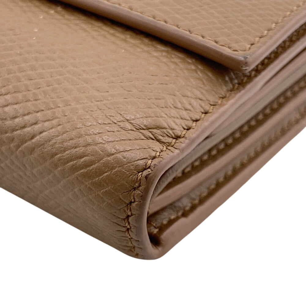 CELINE Tri-fold wallet leather beige Small trifold wallet