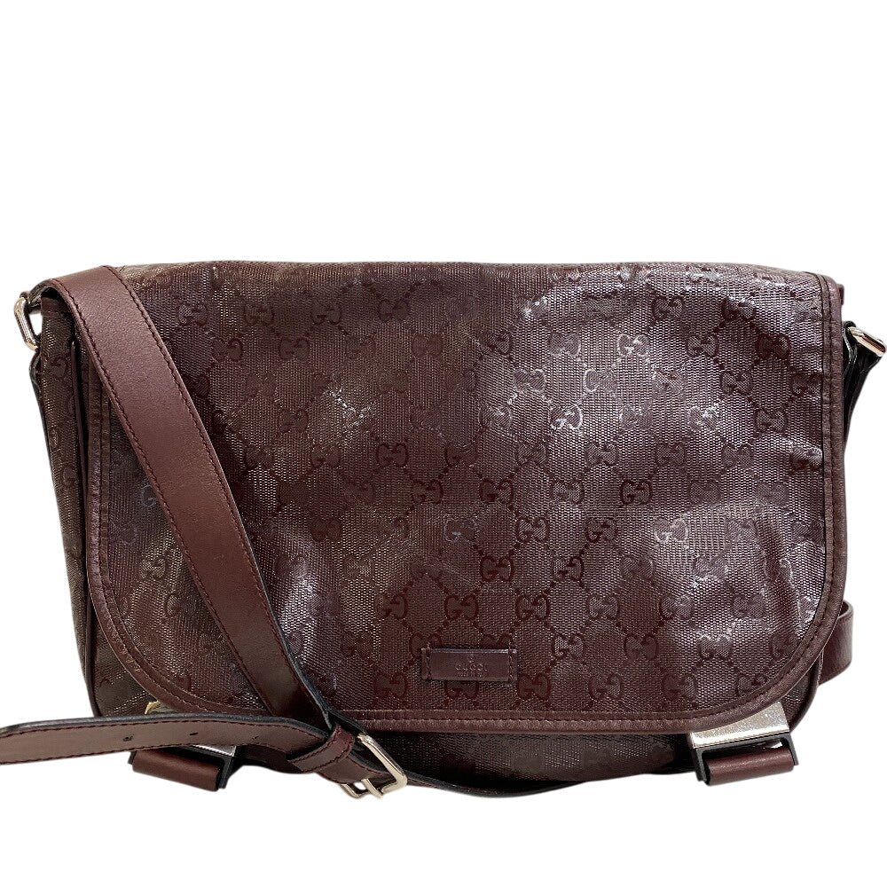 GUCCI Shoulder Bag 201732 PVC, Leather Brown GG implementation