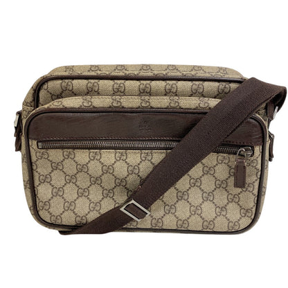 GUCCI Shoulder Bag 114531 PVC coated canvas Brown GG Supreme