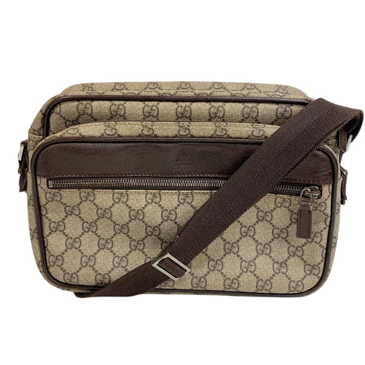 GUCCI Shoulder Bag 114531 PVC coated canvas Brown GG Supreme