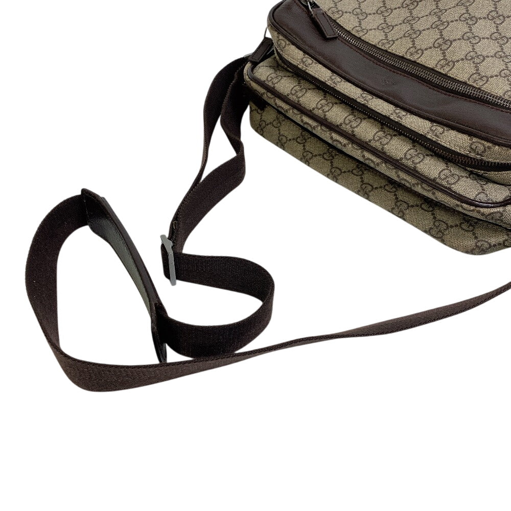GUCCI Shoulder Bag 114531 PVC coated canvas Brown GG Supreme