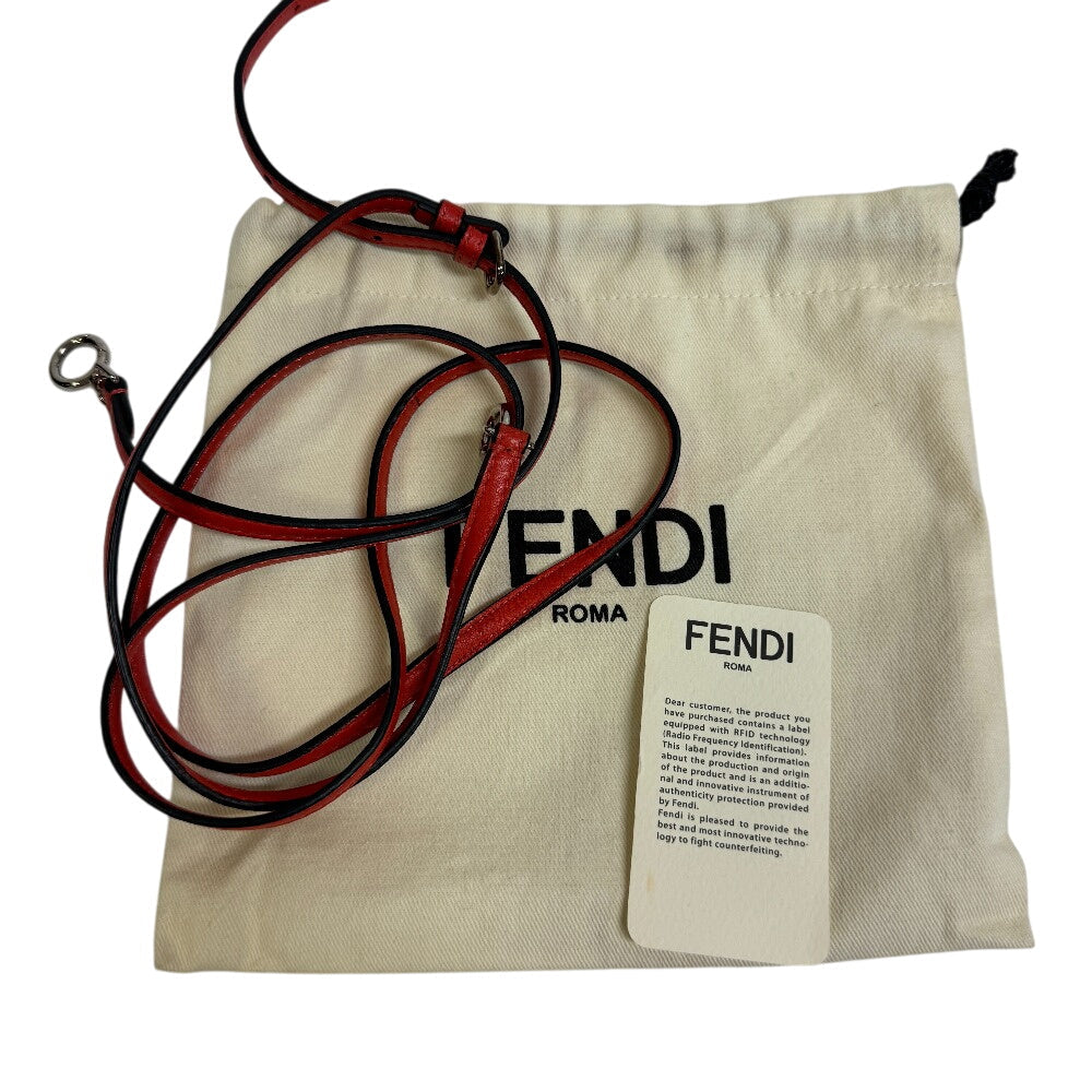 FENDI Handbag leather Red Micro peek-a-boo