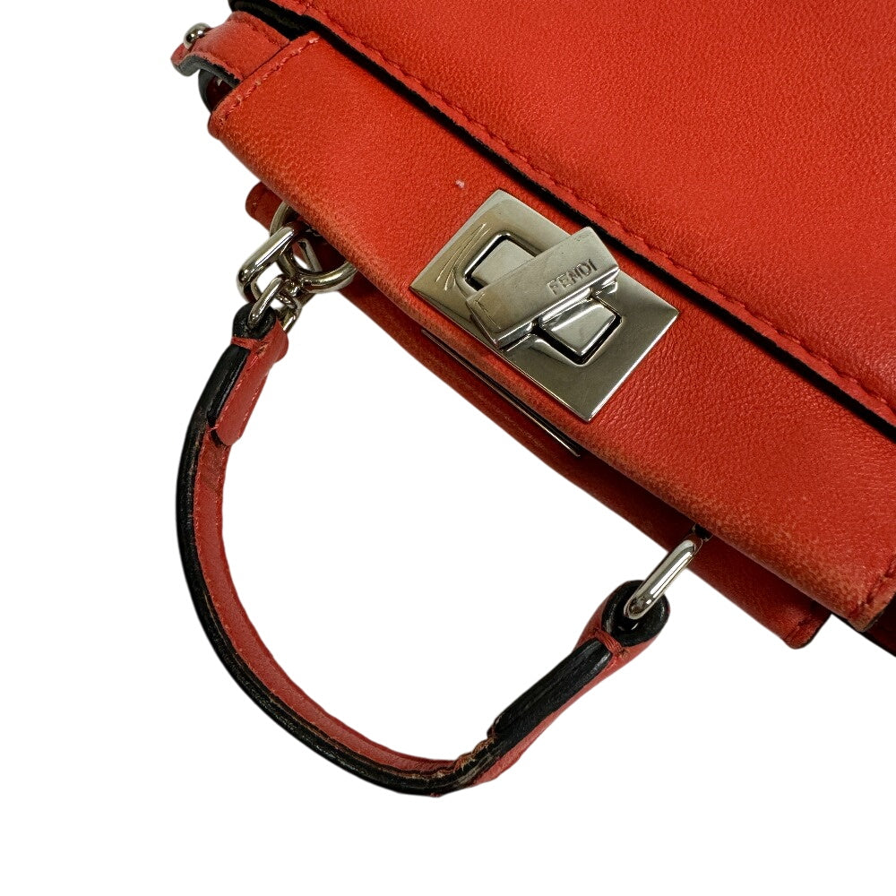 FENDI Handbag leather Red Micro peek-a-boo
