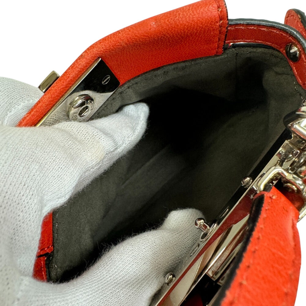FENDI Handbag leather Red Micro peek-a-boo
