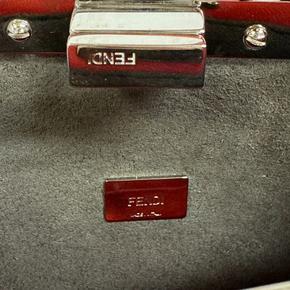 FENDI Handbag leather Red Micro peek-a-boo