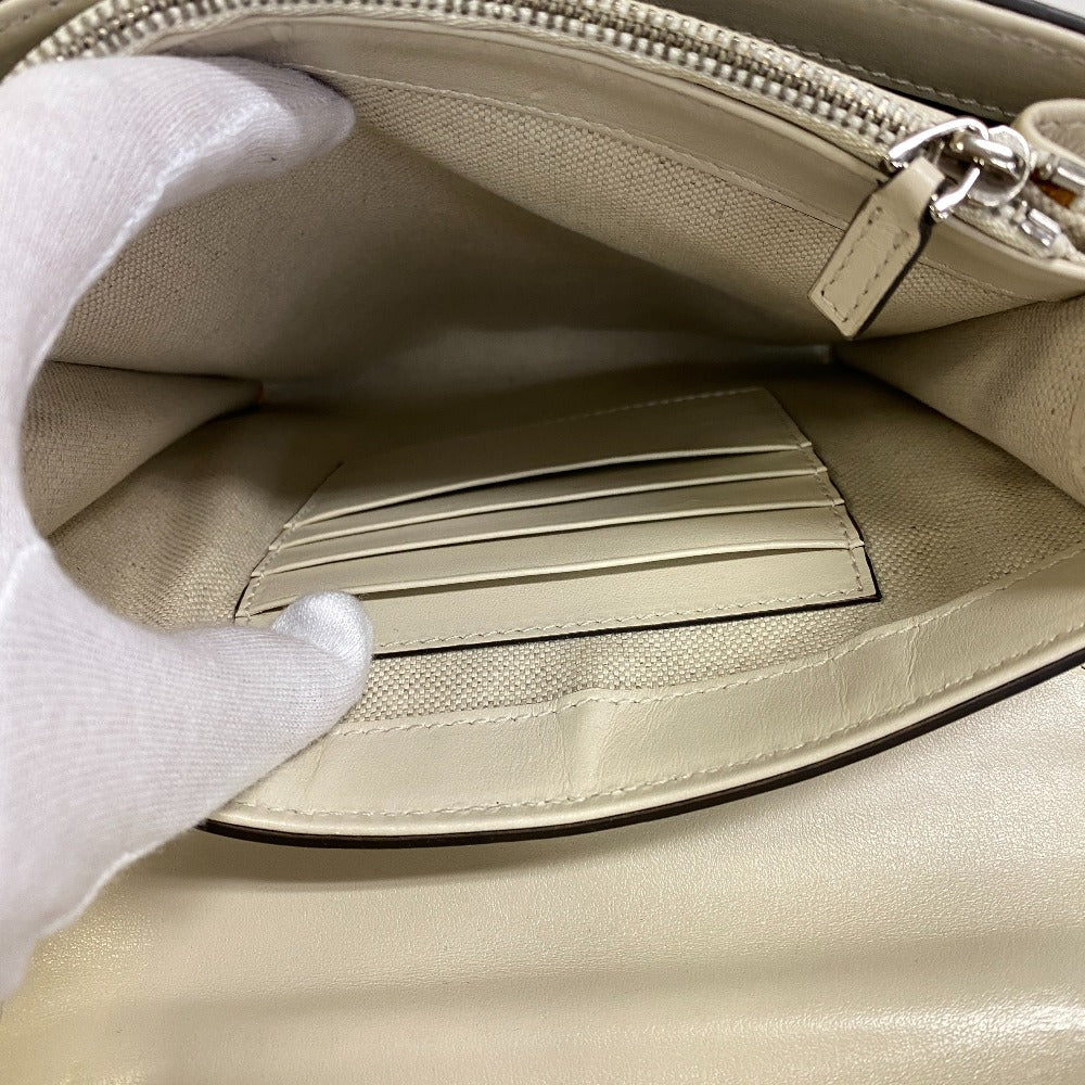 GUCCI Shoulder Bag 625782 leather white GG emboss
