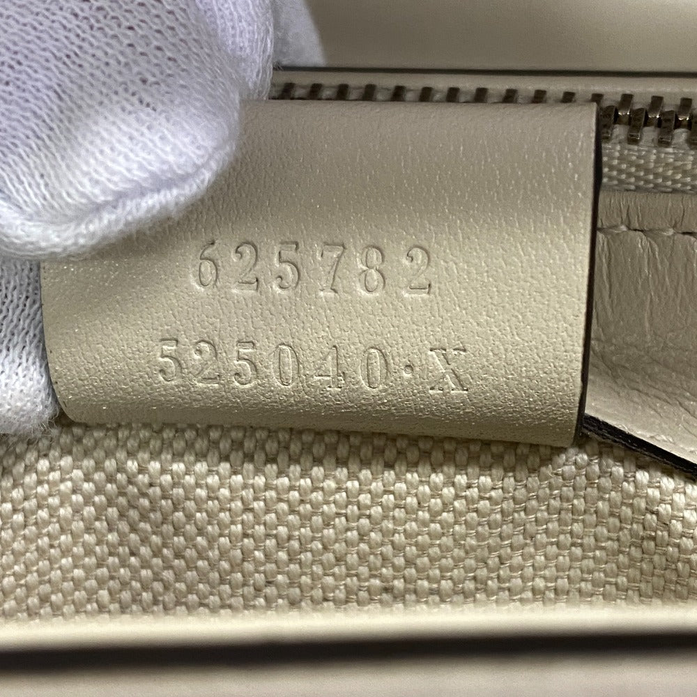 GUCCI Shoulder Bag 625782 leather white GG emboss