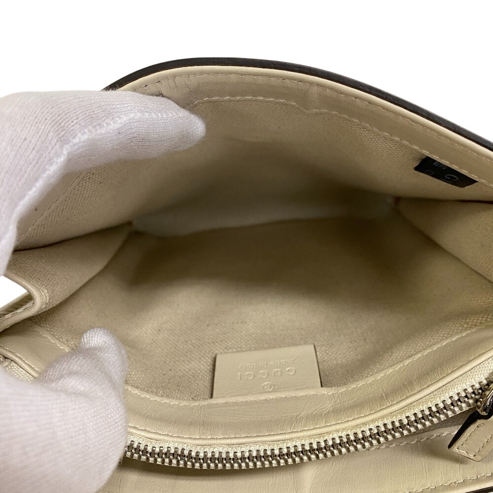 GUCCI Shoulder Bag 625782 leather white GG emboss