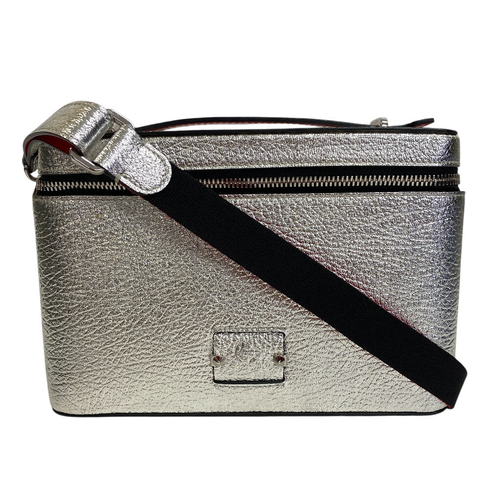 Christian Louboutin Shoulder Bag Leather, Canvas Silver