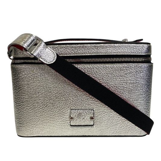 Christian Louboutin Shoulder Bag Leather, Canvas Silver