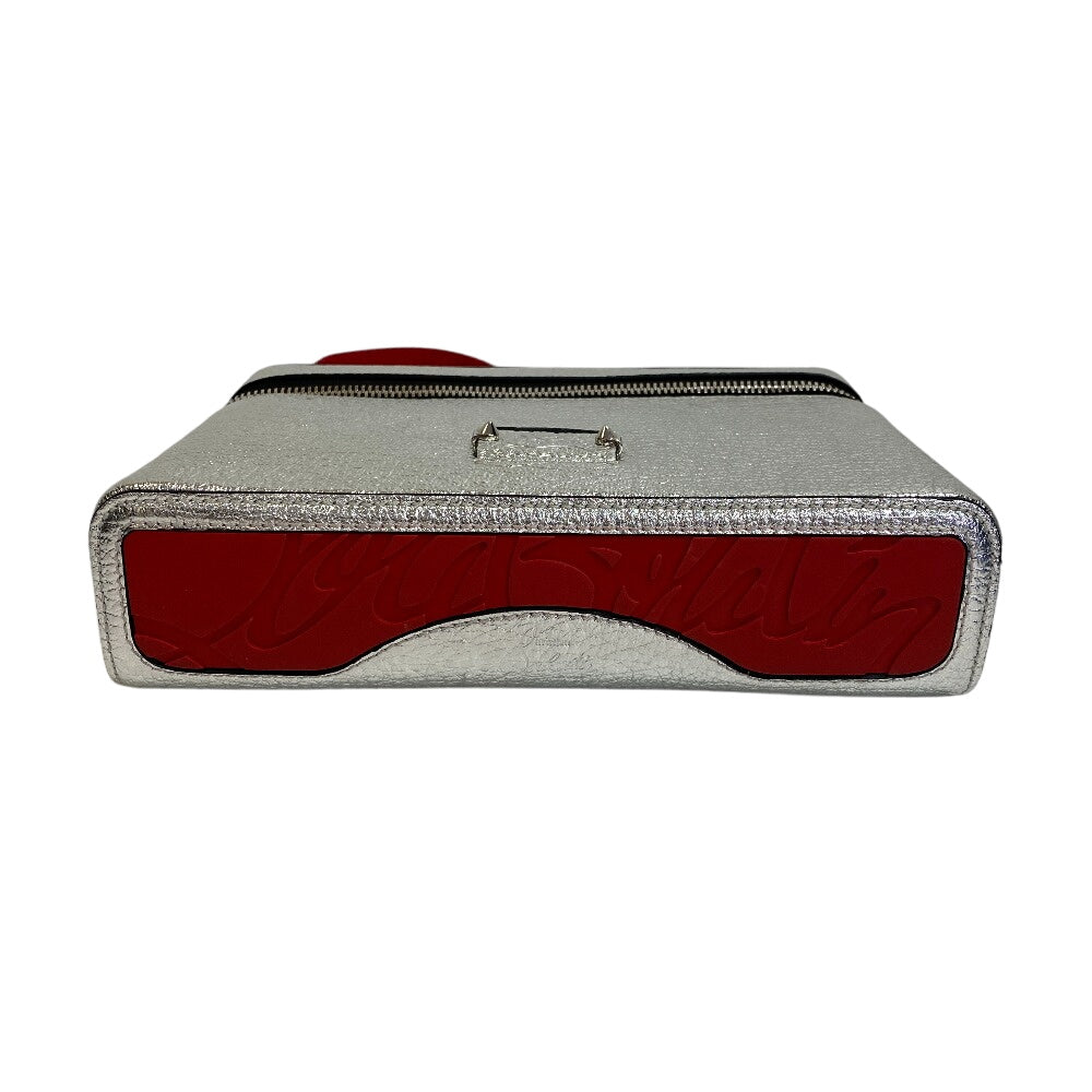 Christian Louboutin Shoulder Bag Leather, Canvas Silver