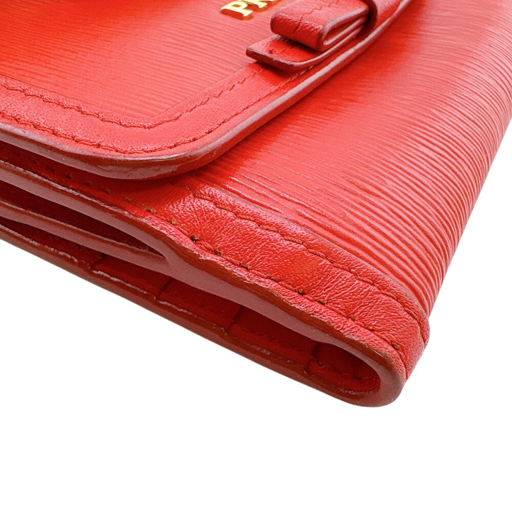 PRADA Bifold Wallet leather Red VITELLO MOVE FI