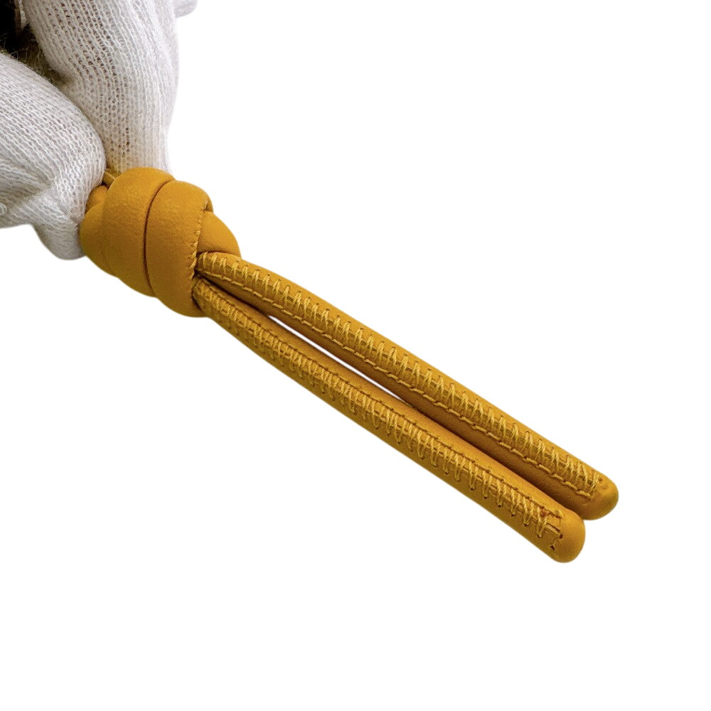 LOEWE Long Wallet Purse leather yellow Knot Zip Around Wallet