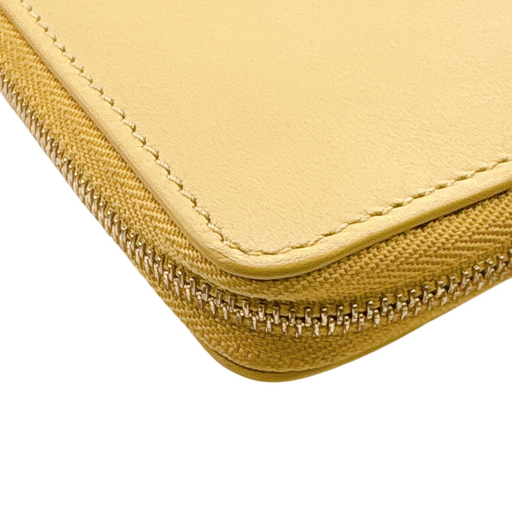 LOEWE Long Wallet Purse leather yellow Knot Zip Around Wallet