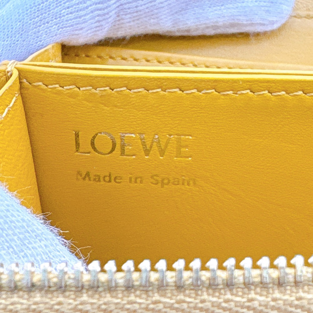 LOEWE Long Wallet Purse leather yellow Knot Zip Around Wallet