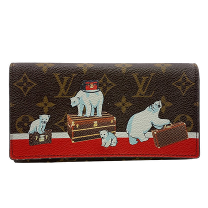LOUIS VUITTON Long Wallet Purse M62086 leather Brown Monogram Portefeuille Sarah