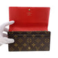 LOUIS VUITTON Long Wallet Purse M62086 leather Brown Monogram Portefeuille Sarah