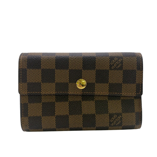 LOUIS VUITTON Tri-fold wallet N63067 leather Brown Damier Portefeuille Alexandra