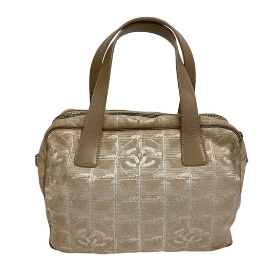 CHANEL Handbag Nylon, Leather beige New travel line