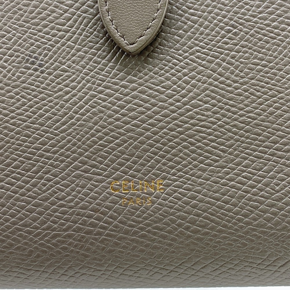 CELINE Bifold Wallet 10B633BFP leather gray Large strap wallet