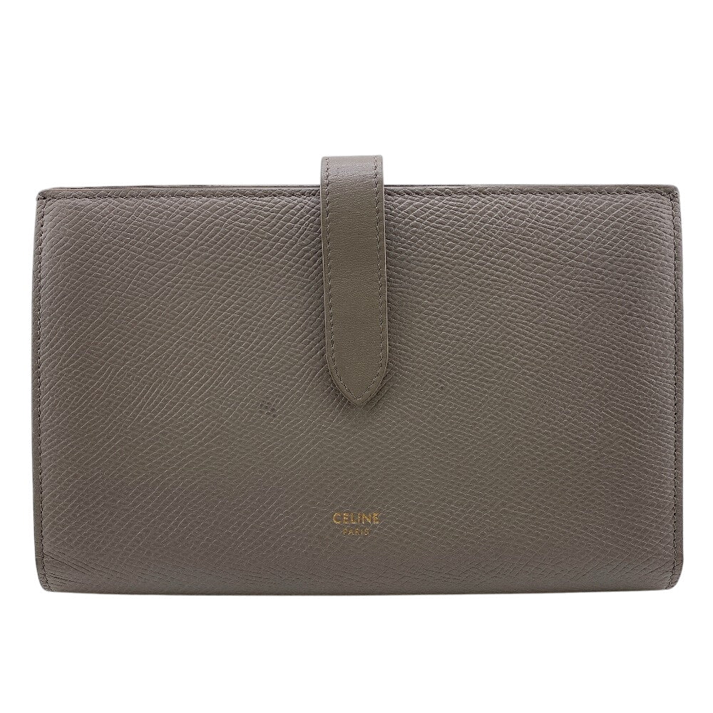 CELINE Bifold Wallet 10B633BFP leather gray Large strap wallet