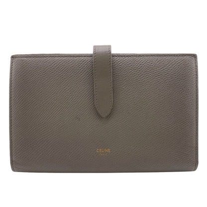CELINE Bifold Wallet 10B633BFP leather gray Large strap wallet