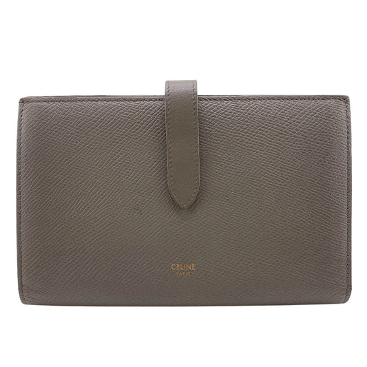 CELINE Bifold Wallet 10B633BFP leather gray Large strap wallet