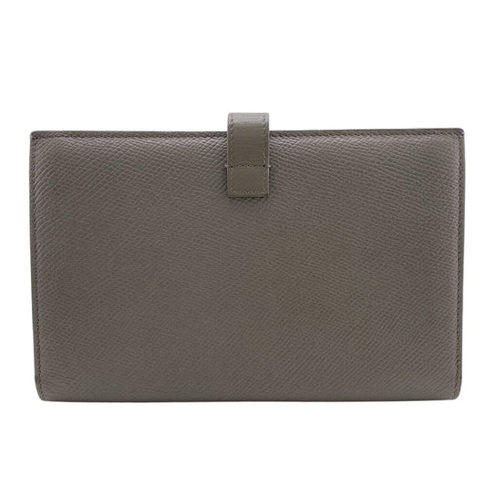 CELINE Bifold Wallet 10B633BFP leather gray Large strap wallet