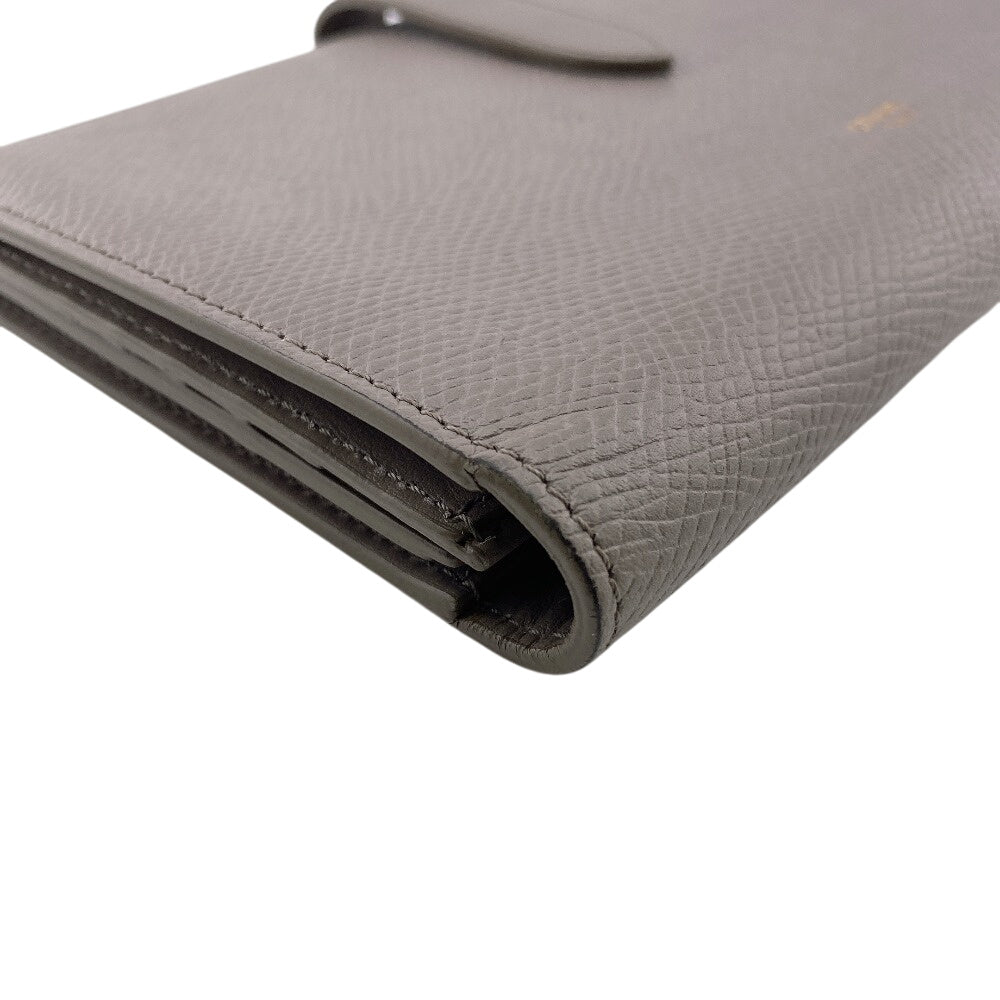 CELINE Bifold Wallet 10B633BFP leather gray Large strap wallet