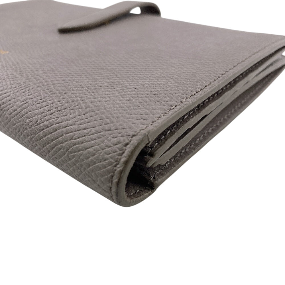 CELINE Bifold Wallet 10B633BFP leather gray Large strap wallet
