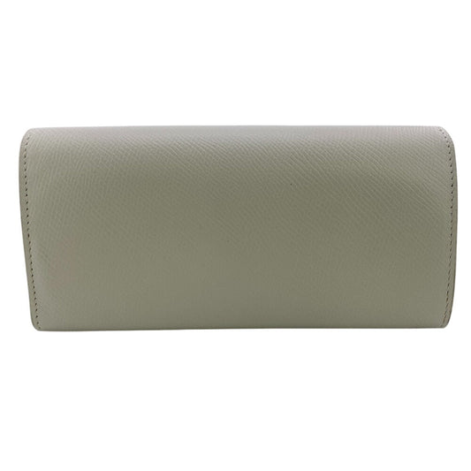 CELINE Long Wallet Purse leather white Large flap wallet