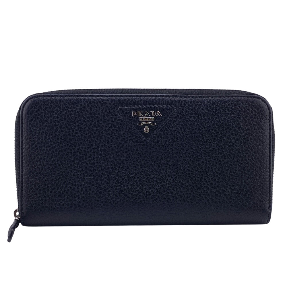 PRADA Long Wallet Purse 1ML506-2BBE Leather, Vuttero Dino black