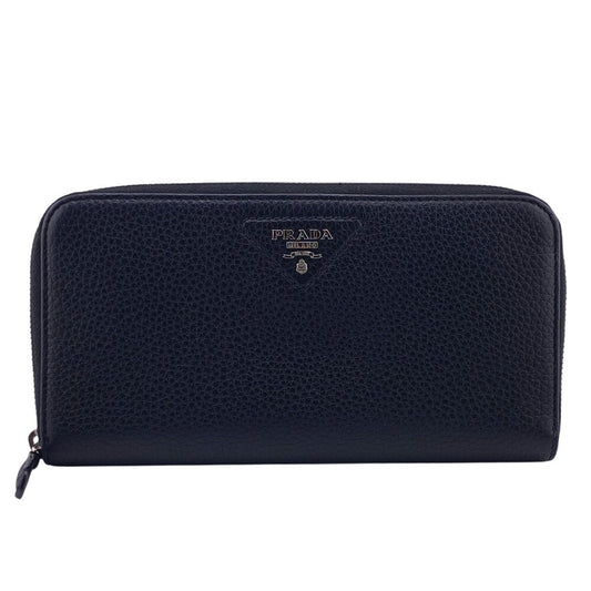 PRADA Long Wallet Purse 1ML506-2BBE Leather, Vuttero Dino black