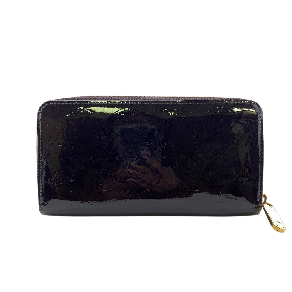 LOUIS VUITTON Long Wallet Purse M90416 Vernis Brown Zippy wallet