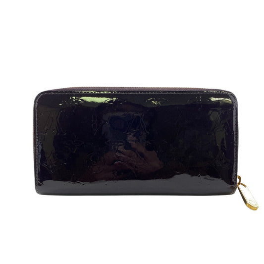 LOUIS VUITTON Long Wallet Purse M90416 Vernis Brown Zippy wallet