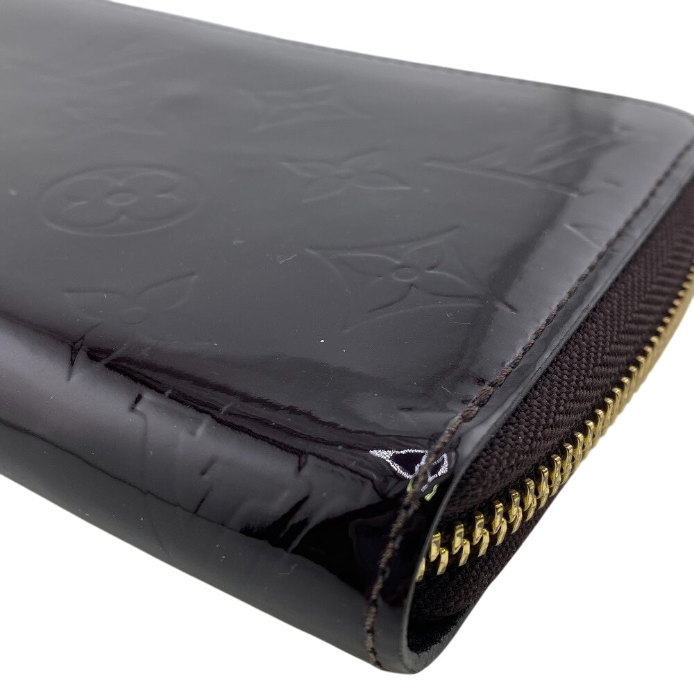 LOUIS VUITTON Long Wallet Purse M90416 Vernis Brown Zippy wallet