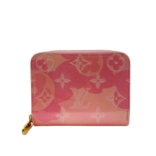 LOUIS VUITTON Coin case M90590 patent leather , calf leather pink Vernis Zippy Zip around purse
