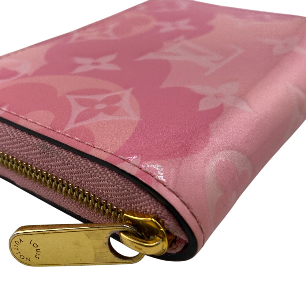 LOUIS VUITTON Coin case M90590 patent leather , calf leather pink Vernis Zippy Zip around purse