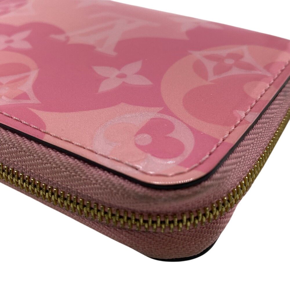 LOUIS VUITTON Coin case M90590 patent leather , calf leather pink Vernis Zippy Zip around purse