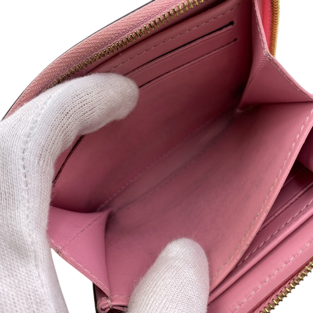 LOUIS VUITTON Coin case M90590 patent leather , calf leather pink Vernis Zippy Zip around purse