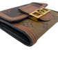 LOUIS VUITTON Tri-fold wallet M68725 leather Brown Monogram reverse Portefeuille Daufine Compact