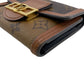 LOUIS VUITTON Tri-fold wallet M68725 leather Brown Monogram reverse Portefeuille Daufine Compact