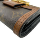 LOUIS VUITTON Tri-fold wallet M68725 leather Brown Monogram reverse Portefeuille Daufine Compact