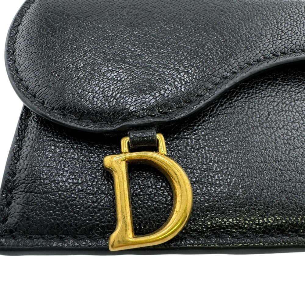 Dior Coin case leather black saddle