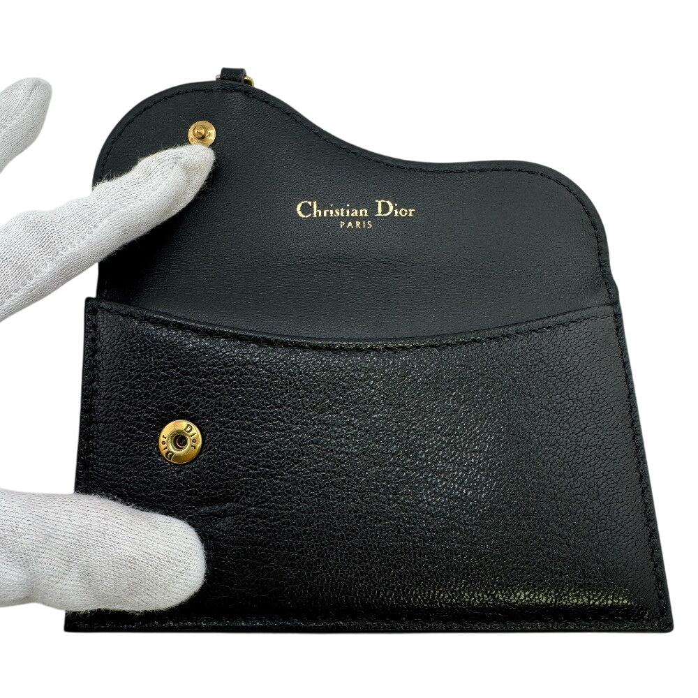 Dior Coin case leather black saddle