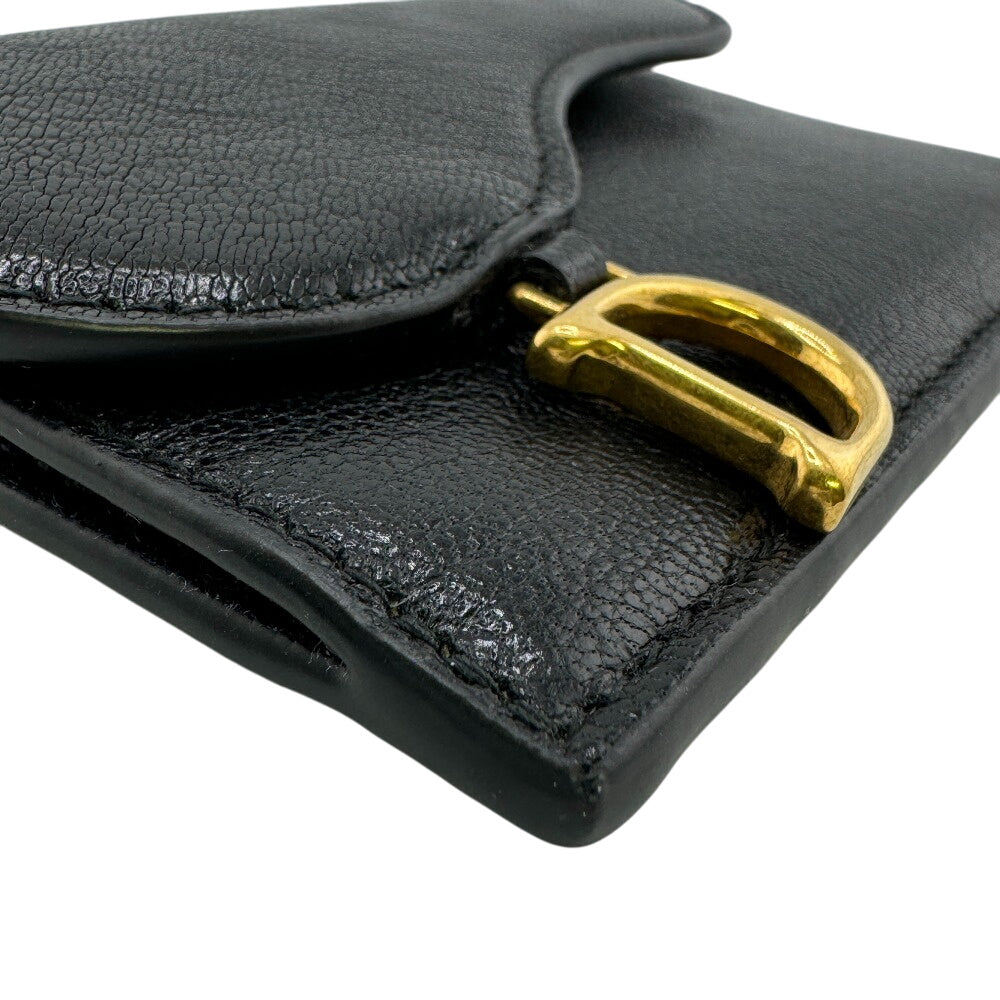 Dior Coin case leather black saddle