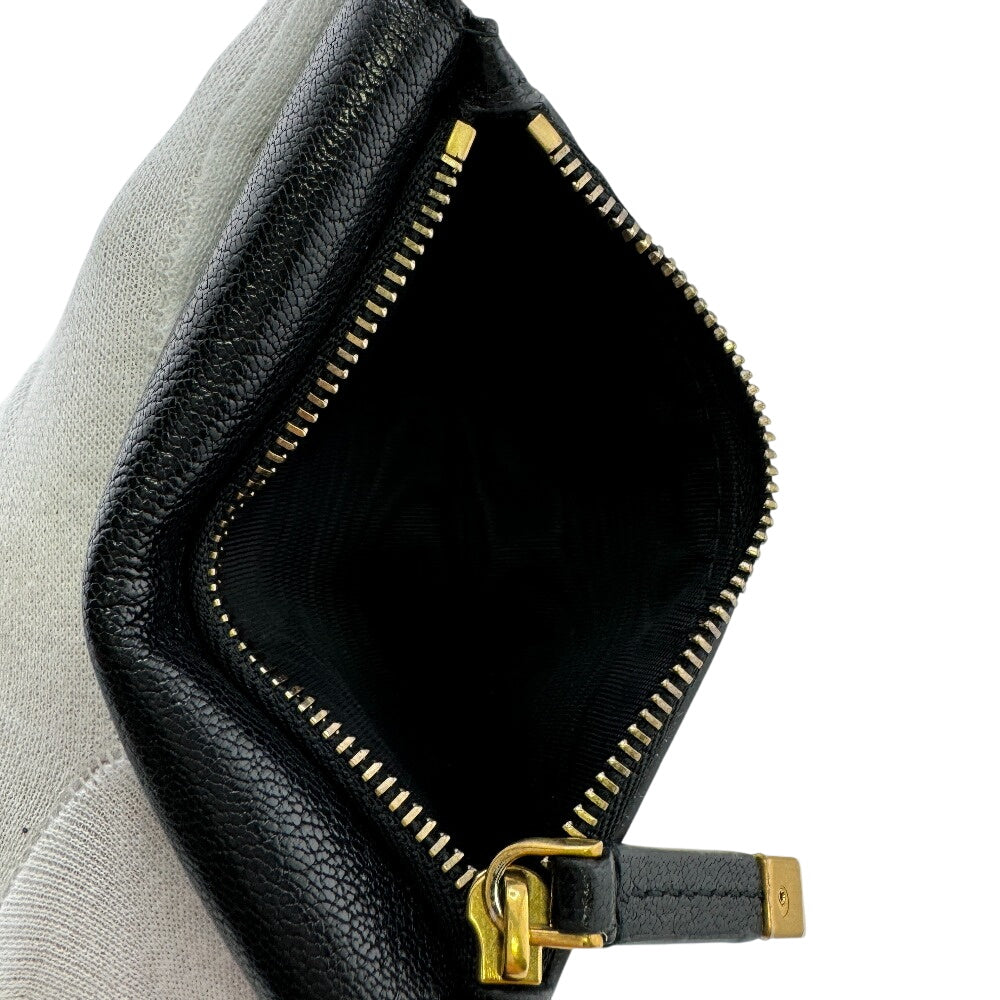 Dior Coin case leather black saddle