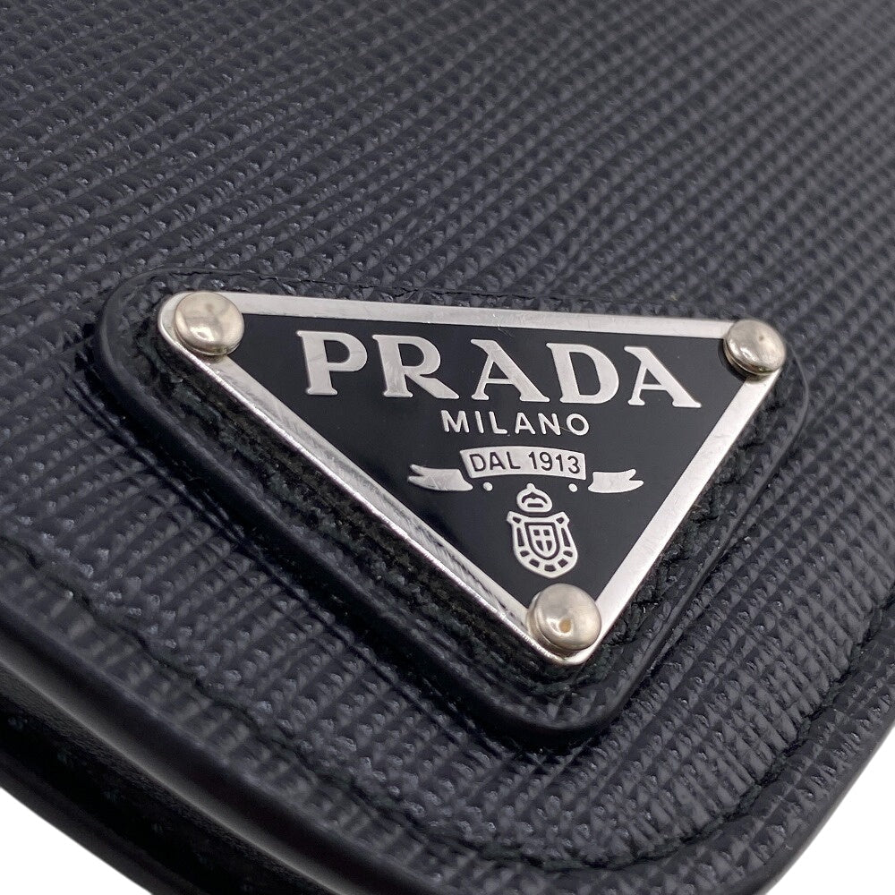 PRADA Coin case 2MM004 leather black Safiano